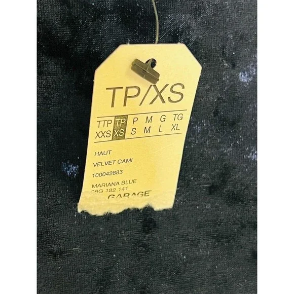 Garage Blue Velvet Crop Top - Picture 4 of 6